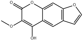 5-Hydroxy-6-methoxy-7H-furo[3,2-g][1]benzopyran-7-one 구조식 이미지