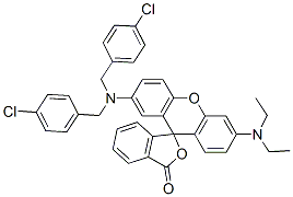 2'-[bis(4-chlorobenzyl)amino]-6'-(diethylamino)spiro[isobenzofuran-1(3H),9'-[9H]xanthene]-3-one  Structure