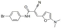 2-Propenamide,  N-(4-bromophenyl)-2-cyano-3-[5-(dimethylamino)-2-furanyl]- Structure