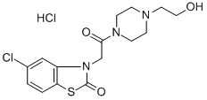 4-[(5-chloro-2-oxo-2H-benzothiazol-3-yl)acetyl]piperazine-1-ethanol monohydrochloride 구조식 이미지