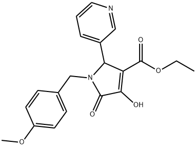 1-(4-Methoxybenzyl)-3-hydroxy-4-ethoxycarbonyl-5-(3-pyridyl)-3-pyrrolin-2-one Structure