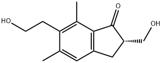 (S)-2,3-Dihydro-6-(2-hydroxyethyl)-2-hydroxymethyl-5,7-dimethyl-1H-inden-1-one 구조식 이미지