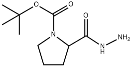 2-HYDRAZINOCARBONYL-PYRROLIDINE-1-CARBOXYLIC ACID TERT-BUTYL ESTER 구조식 이미지