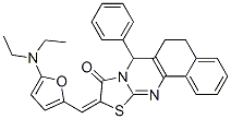 6H-Benzo[h]thiazolo[2,3-b]quinazolin-9(10H)-one,  10-[[5-(diethylamino)-2-furanyl]methylene]-5,7-dihydro-7-phenyl- Structure