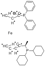 (R)-(+)-1-((R)-2-(Diphenylphosphino)ferrocenyl)ethyldicyclohexylphosphine Structure