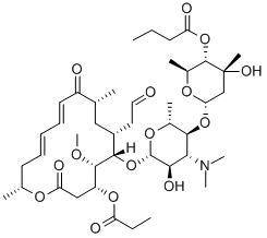 9-Deoxy-9-oxoleucomycin V 4''-butanoate 3-propanoate Structure