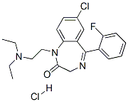 7-chloro-1-[2-(diethylamino)ethyl]-5-(2-fluorophenyl)-1,3-dihydro-2H-benzo-1,4-diazepin-2-one monohydrochloride 구조식 이미지