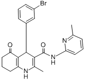 4-(3-bromophenyl)-2-methyl-N-(6-methyl-2-pyridinyl)-5-oxo-1,4,5,6,7,8-hexahydro-3-quinolinecarboxamide 구조식 이미지