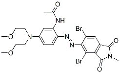 N-[5-[Bis(2-methoxyethyl)amino]-2-[(4,6-dibromo-2,3-dihydro-2-methyl-1,3-dioxo-1H-isoindol-5-yl)azo]phenyl]acetamide 구조식 이미지