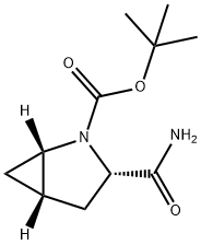 (1S,3S,5S)-3-(Aminocarbonyl)-2-azabicyclo[3.1.0]hexane-2-carboxylic acid tert-butyl ester Structure