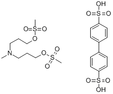 N-Methyl-N,N-bis(3-methylsulfonyloxypropyl)amine 4,4'-biphenyldisulfonate Structure