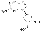 2-AMINO-9-(BETA-D-2-DEOXYRIBOFURANOSYL)PURINE 구조식 이미지