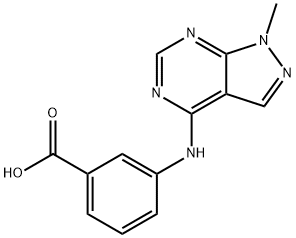 3-[(1-methyl-1H-pyrazolo[3,4-d]pyrimidin-4-yl)amino]benzoic acid Structure