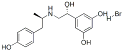 1,3-Benzenediol, 5-[1-hydroxy-2-[[2-(4-hydroxyphenyl)-1-methylethyl]amino]ethyl]-, hydrobromide, (R*,R*)-(+-)- Structure