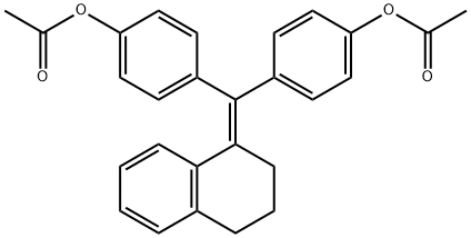 4-[[4-Acetoxyphenyl](3,4-dihydronaphthalen-1(2H)-ylidene)methyl]phenol acetate 구조식 이미지