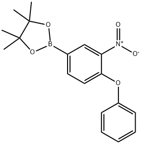 4,4,5,5-Tetramethyl-2-(3-nitro-4-phenoxyphenyl)-1,3,2-dioxaborolane 구조식 이미지