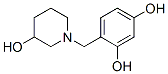 1,3-Benzenediol, 4-[(3-hydroxy-1-piperidinyl)methyl]- (9CI) Structure