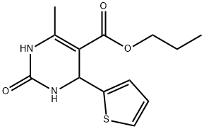 5-Pyrimidinecarboxylicacid,1,2,3,4-tetrahydro-6-methyl-2-oxo-4-(2-thienyl)-,propylester(9CI) 구조식 이미지