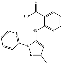 2-[[3-methyl-1-(2-pyridinyl)-1H-pyrazol-
5-yl]amino]nicotinic acid Structure