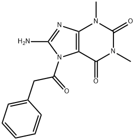 1H-Purine-2,6-dione,  8-amino-3,7-dihydro-1,3-dimethyl-7-(phenylacetyl)-  (9CI) 구조식 이미지