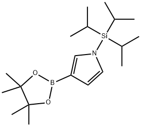 3-(4,4,5,5-tetramethyl-1,3,2-dioxaborolan-2-yl)-1-(triisopropylsilyl)-1H-pyrrole 구조식 이미지
