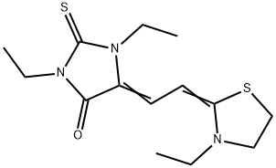 1,3-diethyl-5-[(3-ethylthiazolidin-2-ylidene)ethylidene]-2-thioxoimidazolidin-4-one Structure