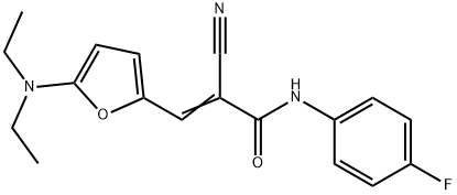 2-Propenamide,  2-cyano-3-[5-(diethylamino)-2-furanyl]-N-(4-fluorophenyl)- 구조식 이미지