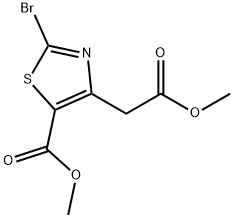 Methyl 2-bromo-4-(2-methoxy-2-oxoethyl)thiazole-5-carboxylate 구조식 이미지