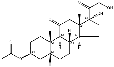 5-BETA-PREGNAN-3-ALPHA, 17,21-TRIOL-11,20-DIONE 3-ACETATE Structure