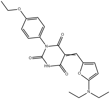 2,4,6(1H,3H,5H)-Pyrimidinetrione,  5-[[5-(diethylamino)-2-furanyl]methylene]-1-(4-ethoxyphenyl)- Structure