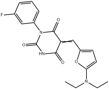 2,4,6(1H,3H,5H)-Pyrimidinetrione,  5-[[5-(diethylamino)-2-furanyl]methylene]-1-(3-fluorophenyl)- 구조식 이미지