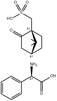(R)-(phenylacetyl)ammonium (1S)-7,7-dimethyl-2-oxobicyclo[2.2.1]heptane-1-methanesulphonate  구조식 이미지