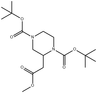METHYL 1,4-DI-BOC-PIPERAZINE-2-ACETATE 구조식 이미지