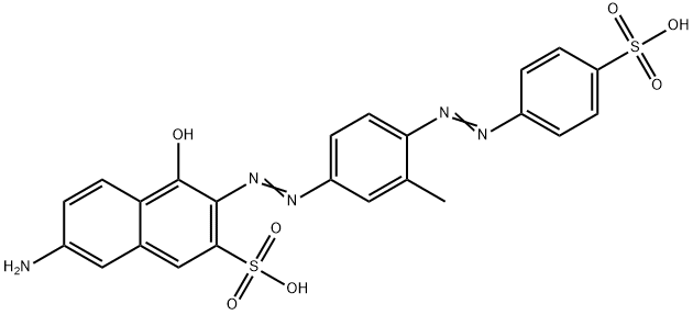 7-amino-4-hydroxy-3-[[3-methyl-4-[(4-sulphophenyl)azo]phenyl]azo]naphthalene-2-sulphonic acid 구조식 이미지