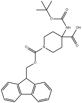 4-(Boc-amino)-1-(Fmoc-piperidinyl)-4-carboxylic Acid 구조식 이미지