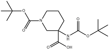 1,3-Piperidinedicarboxylicacid,3-[[(1,1-dimethylethoxy)carbonyl]amino]-,1-(1,1-dimethylethyl)ester(9CI) 구조식 이미지