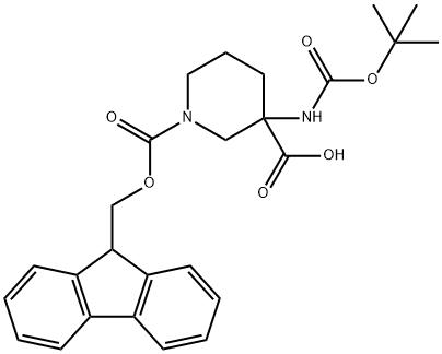 3-BOC-AMINO-1-FMOC-피페리딘-3-카르복실산 구조식 이미지