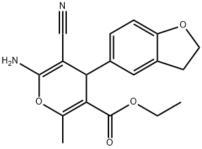 ETHYL 6-AMINO-5-CYANO-4-(2,3-DIHYDRO-1-BENZOFURAN-5-YL)-2-METHYL-4H-PYRAN-3-CARBOXYLATE Structure
