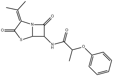 N-[2-(1-Methylethylidene)-3,7-dioxo-4-thia-1-azabicyclo[3.2.0]heptan-6-yl]-2-phenoxypropanamide Structure