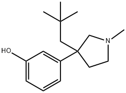 3-[3-(2,2-Dimethylpropyl)-1-methyl-3-pyrrolidinyl]phenol 구조식 이미지