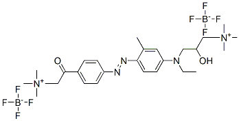 [p-[[4-[에틸[2-히드록시-3-(트리메틸암모니오)프로필]아미노]-o-톨릴]아조]-베타-옥소페네틸]트리메틸암모늄비스[테트라플루오로보레이트(1-)] 구조식 이미지