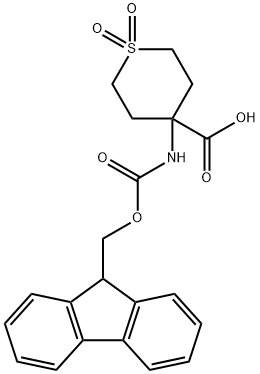 4-N-FMOC-AMINO-4-CARBOXY-1,1-DIOXA-TETRAHYDROTHIOPYRAN 구조식 이미지