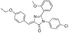 4H-Imidazol-4-one,  3-(4-chlorophenyl)-5-[(4-ethoxyphenyl)methylene]-3,5-dihydro-2-(2-methoxyphenyl)- 구조식 이미지