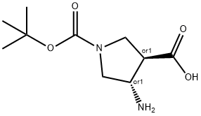 TRANS-4-AMINO-1-BOC-PYRROLIDINE-3-CARBOXYLIC ACID
 Structure