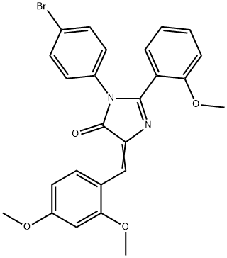 4H-Imidazol-4-one,  3-(4-bromophenyl)-5-[(2,4-dimethoxyphenyl)methylene]-3,5-dihydro-2-(2-methoxyphenyl)- Structure