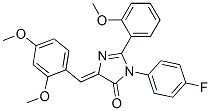 4H-Imidazol-4-one,  5-[(2,4-dimethoxyphenyl)methylene]-3-(4-fluorophenyl)-3,5-dihydro-2-(2-methoxyphenyl)- 구조식 이미지