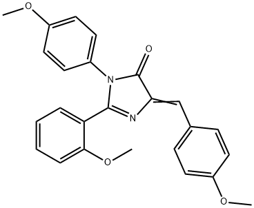 4H-Imidazol-4-one,  3,5-dihydro-2-(2-methoxyphenyl)-3-(4-methoxyphenyl)-5-[(4-methoxyphenyl)methylene]- 구조식 이미지