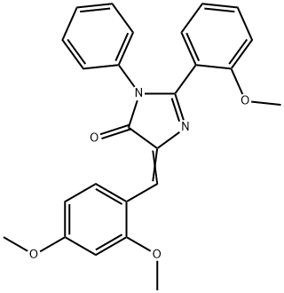 4H-Imidazol-4-one,  5-[(2,4-dimethoxyphenyl)methylene]-3,5-dihydro-2-(2-methoxyphenyl)-3-phenyl- 구조식 이미지