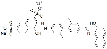 disodium 4-hydroxy-3-[[4'-[(2-hydroxynaphthyl)azo]-2,2'-dimethyl[1,1'-biphenyl]-4-yl]azo]naphthalene-2,7-disulphonate 구조식 이미지