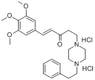 Penten-3-one, 5-(4-phenethylpiperazinyl)-1-(3,4,5-trimethoxyphenyl)-,  dihydrochloride 구조식 이미지